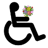 Wheelchair user with flowers #