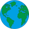 Moder Jord hjem og blå planet med Amerika