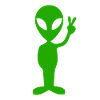 Alien Peacezeichen
