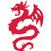 Fire Dragon Silhouette Print