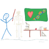 Teacher pupil stickman biology nature