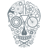 Bicycle Skull grey