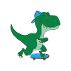 Skateboarding Dinosaur T-Rex