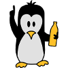 Drunk drinking beer party Penguin