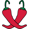 2 piments Chili chaud chaud