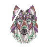 abstract wolf art geometry wolfpack