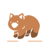 Wombat Australia Marsupial Gift Retro