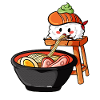 Kawaii Japan Shirt Sushi eats ramen