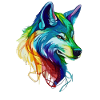 Majestic Rainbow Wolf