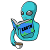 Nerdy alien with tea