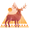 Deer at sunset