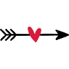 Flèche avec cadeau d'amour coeur cupidon