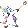 Einhorn Dabbing Badminton