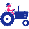 Bauer auf Traktor