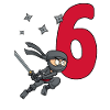 Børns 6th Birthday Shirt Ninja Boys 6 Years