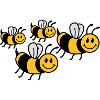 Cute little bees family