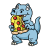 Dino with pizza