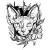 Sphinx Kitty Flower - Black