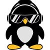 Pinguin mit Kopfhörer