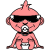 Baby sitting sunglasses