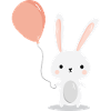 Bunny jouant à la montgolfière