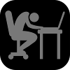 Laptop exhausted sleep logo
