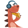 Dino aime la pizza
