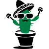 Cactus with sombrero and maracas