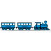 Train railroad steam locomotive wagons