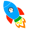 Fusée avec astronaute