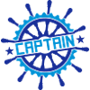Captain steering wheel stamp logo