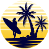 Surfing palm surferin sea surfing