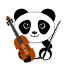 Panda with violin