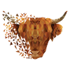 Geometric Highland Cow #1