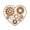 Steampunk heart with gears