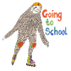 sloth going to school