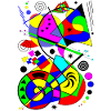 art abstrait motif coloré formes de peintures multicolores