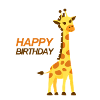 Giraffe Happy Birthday Design