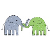 Elephant pair, elephants