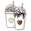 Couple milkshake vanilla chocolate