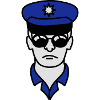 Cool police man face head