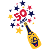 50 ans bouteille smiley etoile