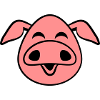 Funny laughing happy pig