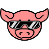 Sunglasses cool party pig