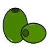 Conception d'Olives | deux olives vertes