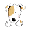 Sweet Jack Russell dog cartoon