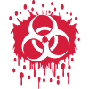 Biohazard blood graffiti