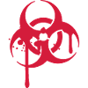 Biohazard krew logo symbol plamy