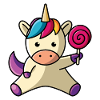 Einhorn mit Lolli