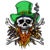 Pirate Skull Irish Leprechaun Crossbones